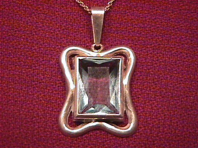 Silver (835) & Aqua Nouve Style Necklace