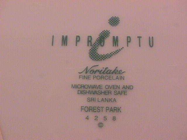 Noritake Impromptu Fine Porcelain (Forest Park) #4358 Dinner Plate