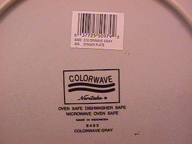 Noritake Colorware China (Colorwave Gray) #8483 Dinner Plate