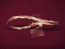 Sterling Italian Woven Diamond-Cut Bracelet
