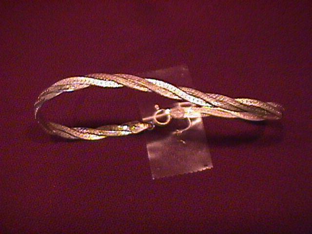 Sterling Italian Woven Diamond-Cut Bracelet