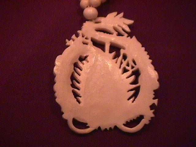 Vintage Ox Bone Hand Carved (Dragon) Necklace
