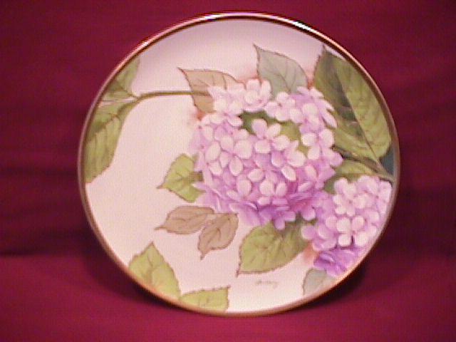 Austrian Hand-Painted (Purple Hydrangias) Display Plate