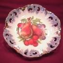 Porcelain, Pierced, Reticulated, (Fruit Decorated) Gold Accented Bonn Bon