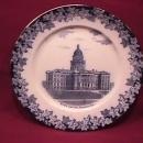 Flow Blue, England Display Plate-(Capitol Denver, Colorado)
