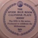 Spode, Blue Room Calendar Plate=2000