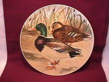 Mallard & Hen, Hand-Painted Porcelain Plate