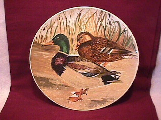 Mallard & Hen, Hand-Painted Porcelain Plate