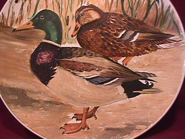 Mallard & Hen, Hand-Painted Porcelain Plate