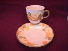 Metlox Poppytrail (Sculptured Zinnia) Cup & Saucer
