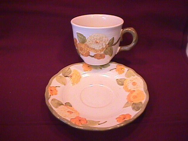 Metlox Poppytrail (Sculptured Zinnia) Cup & Saucer