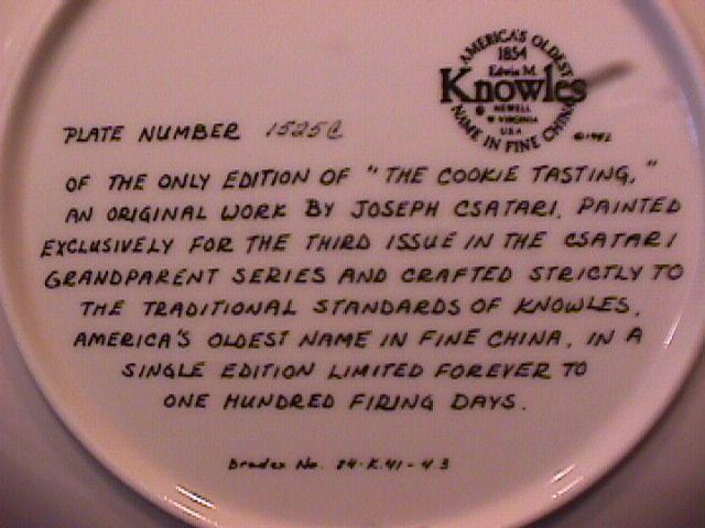 Knowles (The Cookie Tasting) Limited Edition Plate