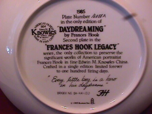 Knowles (Day Dreaming) Limited Edition Plate