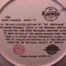 Knowles (The Professor) Limited Edition Rockwell Plate