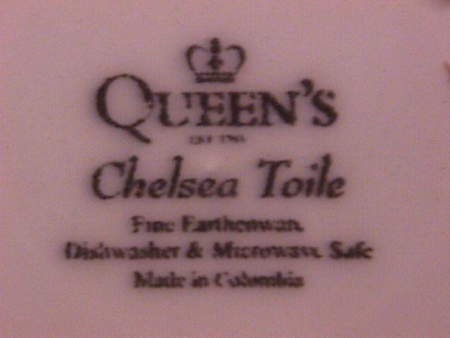 Queens China (Chelsea Toile) Blue Dinner Plate