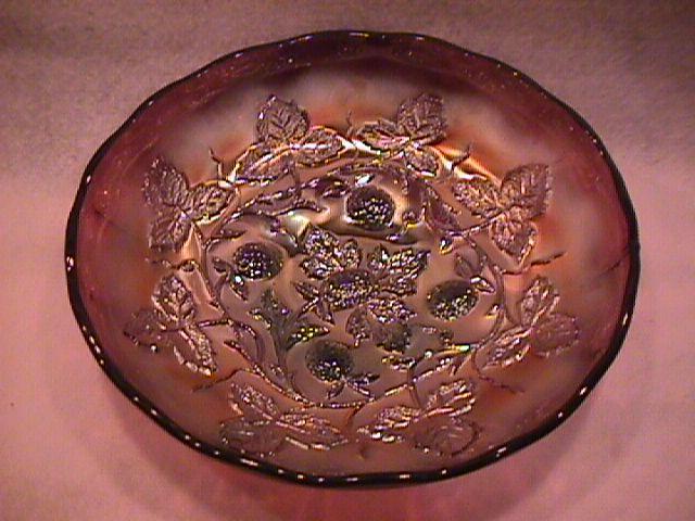 Millersburg Carnival Glass (Blackberry Wreath) Bowl=Amethyst