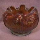Northwoods Carnival Glass (Drapery) Rosebowl-Aqua-Opalescent