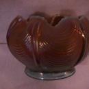 Northwoods Carnival Glass (Drapery) Rosebowl-Aqua-Opalescent