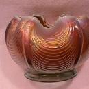 Northwoods Carnival Glass (Drapery) Rosebowl-Aqua-Opalescent
