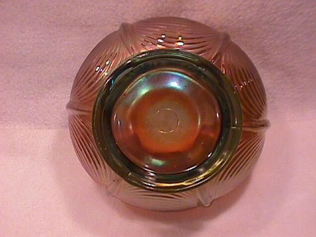 Northwoods Carnival Glass (Drapery) Rosebowl-Aqua-Opalescent