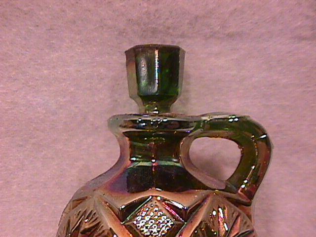 Cambridge Carnival Glass #2699 (Buzz-Saw-Cruet)-Green