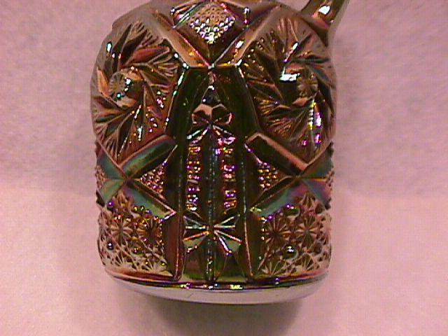 Cambridge Carnival Glass #2699 (Buzz-Saw-Cruet)-Green