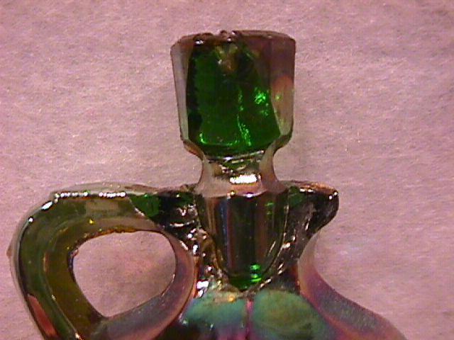 Cambridge Carnival Glass #2699 (Buzz-Saw-Cruet)-Green