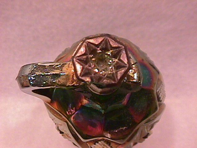 Cambridge Carnival Glass #2699 (Buzz-Saw-Cruet)-Green