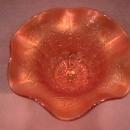 Northwoods Carnival Glass (Hearts & Flowers) Compote-Marigold