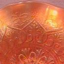 Northwoods Carnival Glass (Hearts & Flowers) Compote-Marigold