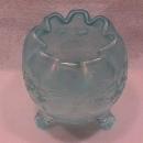 Northwoods Carnival Glass (Finecut & Roses) Rosebowl-Frosty Ice Blue