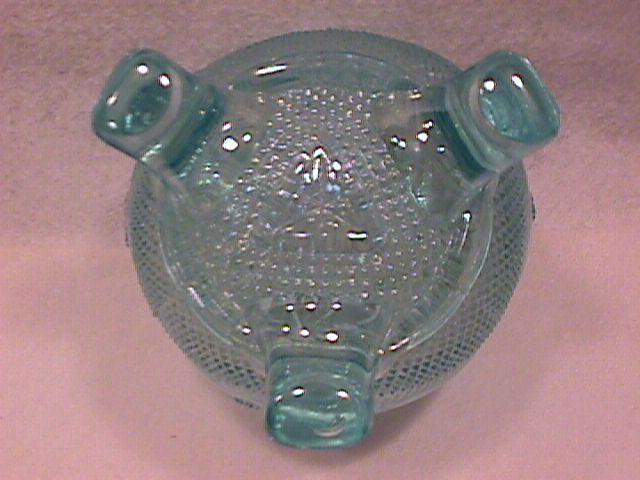 Northwoods Carnival Glass (Finecut & Roses) Rosebowl-Frosty Ice Blue