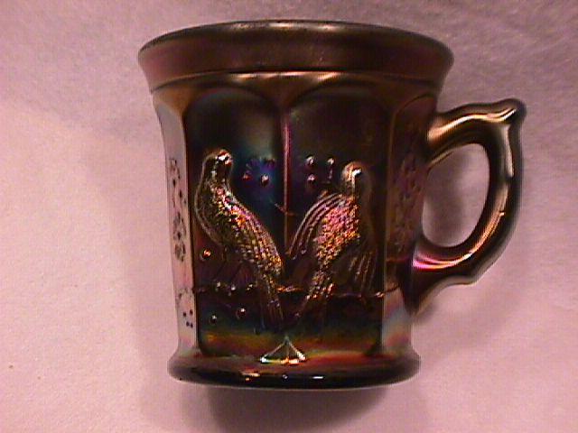 Northwoods Carnival Glass (Singing Birds) Mug-Amethyst