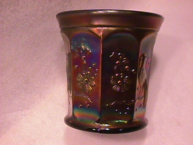 Northwoods Carnival Glass (Singing Birds) Mug-Amethyst