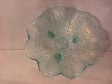 Northwoods Carnival Glass (Poinsettia & Lattice) Bowl-Ice Blue