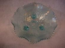 Northwoods Carnival Glass (Wishbone) Bowl-Ice Blue