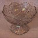 U. S. Glass Co. Carnival Glass (Cosmos & Cane) Compote-Frosty White