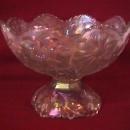 U. S. Glass Co. Carnival Glass (Cosmos & Cane) Compote-Frosty White
