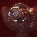 U. S. Glass Co. Carnival Glass (Cosmos & Cane) Compote-Frosty White
