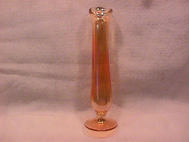 Dugan/Diamond Carnival Glass (Beauty Bud Vase)-Marigold