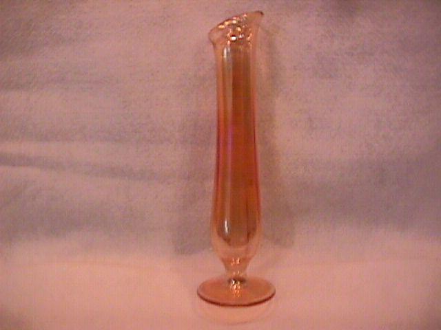 Dugan/Diamond Carnival Glass (Beauty Bud Vase)-Marigold