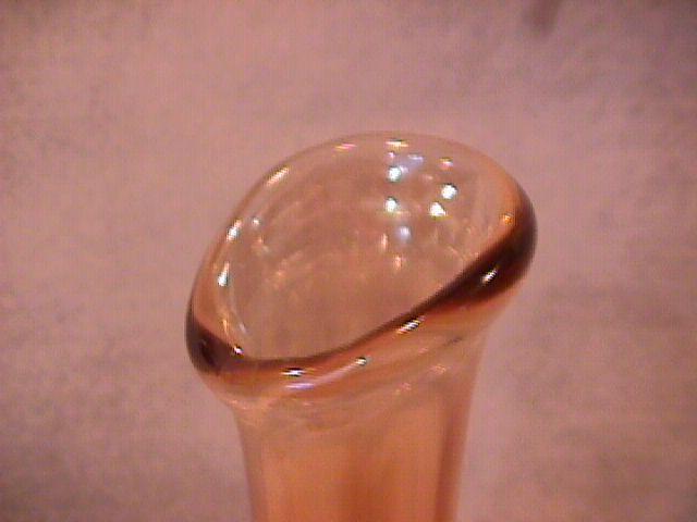 Dugan/Diamond Carnival Glass (Beauty Bud Vase)-Marigold