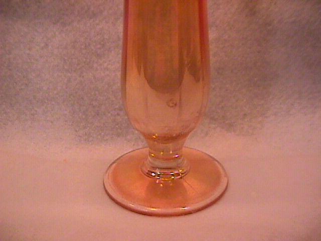 Dugan/Diamond Carnival Glass (Beauty Bud Vase)-Marigold