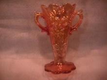 Dugan/Diamond Carnival Glass (Mary Ann) Vase-Marigold