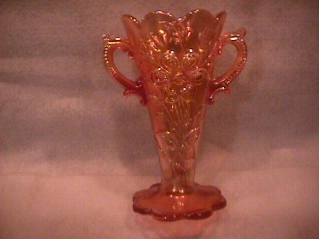 Dugan/Diamond Carnival Glass (Mary Ann) Vase-Marigold