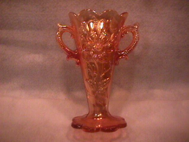 Dugan/Diamond Carnival Glass (Mary Ann) Vase-Marigold