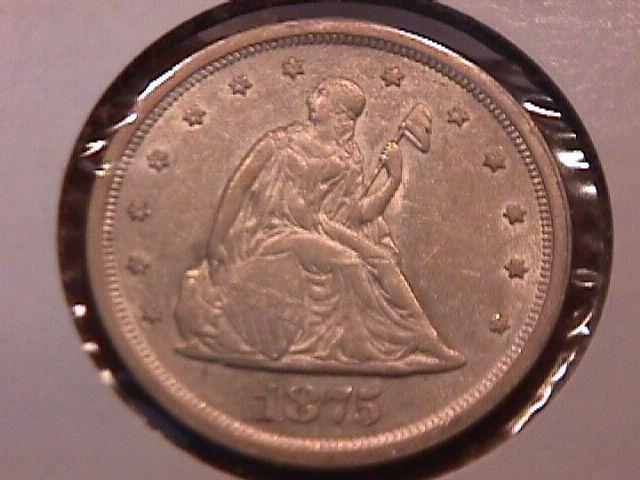 Liberty Seated Silver Twenty Cent Piece 1876-S MS-60