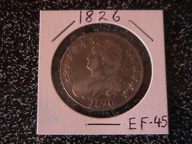 Capped Bust, Lettered Edge Silver half Dollar 1826