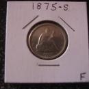Liberty Seated Silver Graded Fine Twenty cent Piece 1875-S