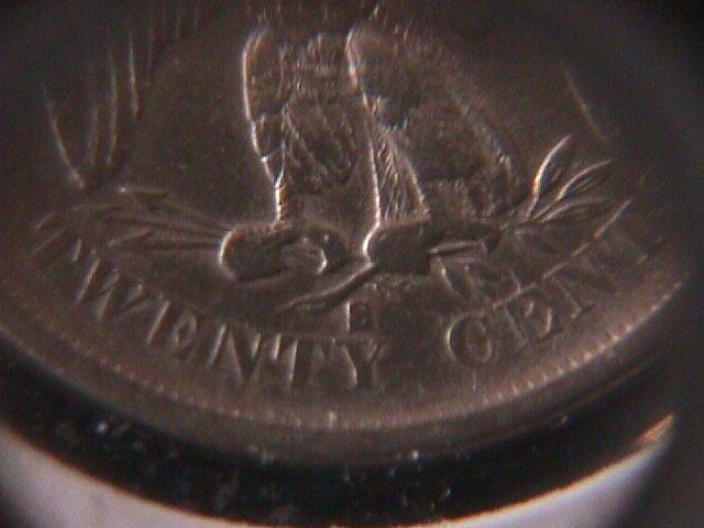 Liberty Seated Silver Graded Fine Twenty cent Piece 1875-S